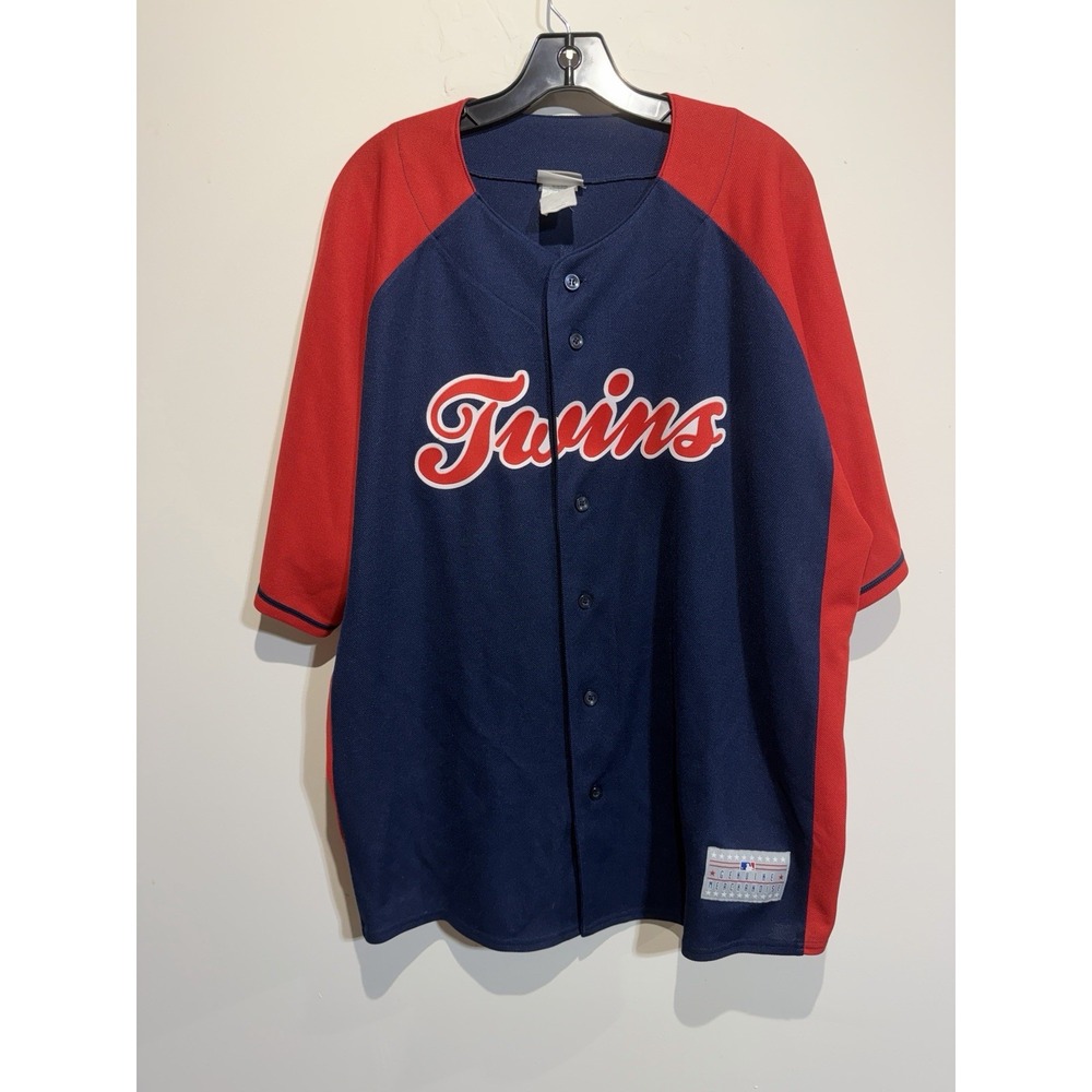 MLB Majestic Minnesota Twins Mauer Jersey 2XL Baseball Blue Red Graphic Print